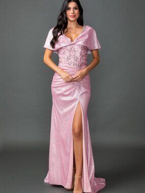 NEW BLUSH Evening Gown Floor Length Formal Elegant Stunning 4568